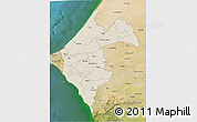 Shaded Relief 3D Map of Thies, satellite outside