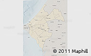 Shaded Relief 3D Map of Thies, semi-desaturated