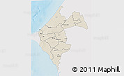 Shaded Relief 3D Map of Thies, single color outside