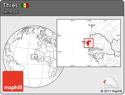 Blank Location Map of Thies