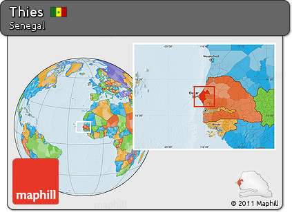 Political Location Map of Thies