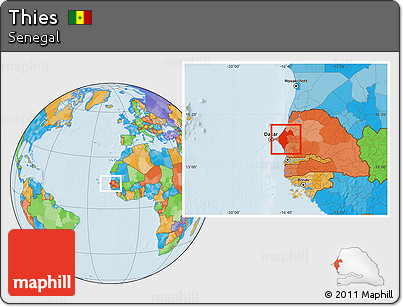 Political Location Map of Thies