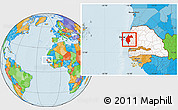 Political Location Map of Thies, highlighted country