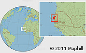 Savanna Style Location Map of Thies, within the entire country