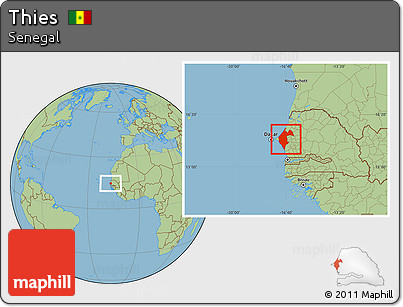 Savanna Style Location Map of Thies