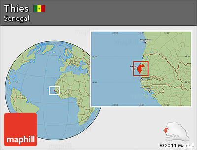 Savanna Style Location Map of Thies