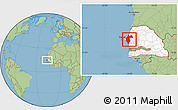 Savanna Style Location Map of Thies, highlighted country