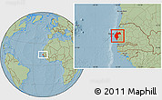 Savanna Style Location Map of Thies, hill shading