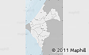 Gray Map of Thies, single color outside