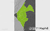 Physical Map of Thies, darken, desaturated