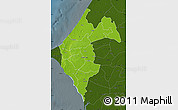 Physical Map of Thies, darken