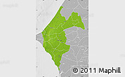 Physical Map of Thies, lighten, desaturated