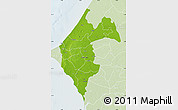 Physical Map of Thies, lighten