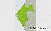 Physical Map of Thies, lighten, semi-desaturated