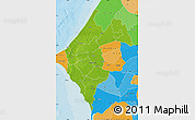 Physical Map of Thies, political outside