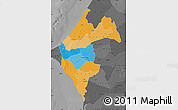 Political Map of Thies, darken, desaturated