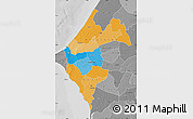 Political Map of Thies, desaturated