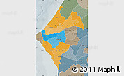 Political Map of Thies, semi-desaturated