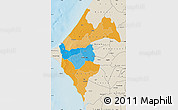 Political Map of Thies, shaded relief outside