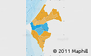 Political Map of Thies, single color outside