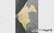 Satellite Map of Thies, darken, desaturated