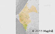 Satellite Map of Thies, lighten, desaturated