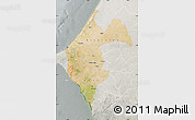 Satellite Map of Thies, lighten, semi-desaturated