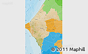 Satellite Map of Thies, political shades outside