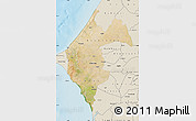 Satellite Map of Thies, shaded relief outside