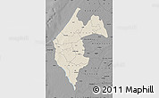 Shaded Relief Map of Thies, darken, desaturated