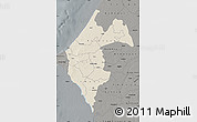 Shaded Relief Map of Thies, darken, semi-desaturated