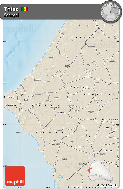 Shaded Relief Map of Thies