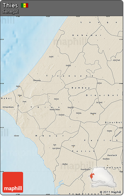 Shaded Relief Map of Thies