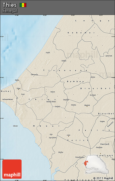 Shaded Relief Map of Thies