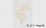 Shaded Relief Map of Thies, lighten, desaturated