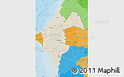Shaded Relief Map of Thies, political shades outside