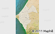 Shaded Relief Map of Thies, satellite outside