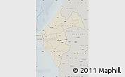 Shaded Relief Map of Thies, semi-desaturated