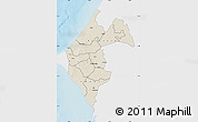 Shaded Relief Map of Thies, single color outside