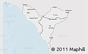 Silver Style 3D Map of Mbour, single color outside
