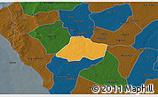 Political 3D Map of Fissel, darken