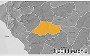 Political 3D Map of Fissel, desaturated