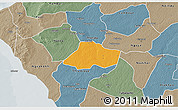 Political 3D Map of Fissel, semi-desaturated