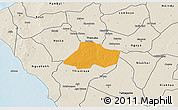 Political 3D Map of Fissel, shaded relief outside