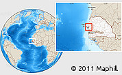 Shaded Relief Location Map of Fissel, highlighted country, highlighted parent region