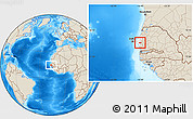 Shaded Relief Location Map of Fissel, highlighted grandparent region