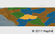 Political Panoramic Map of Fissel, darken