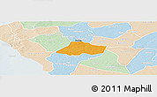 Political Panoramic Map of Fissel, lighten