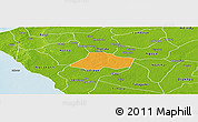 Political Panoramic Map of Fissel, physical outside