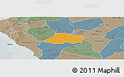 Political Panoramic Map of Fissel, semi-desaturated